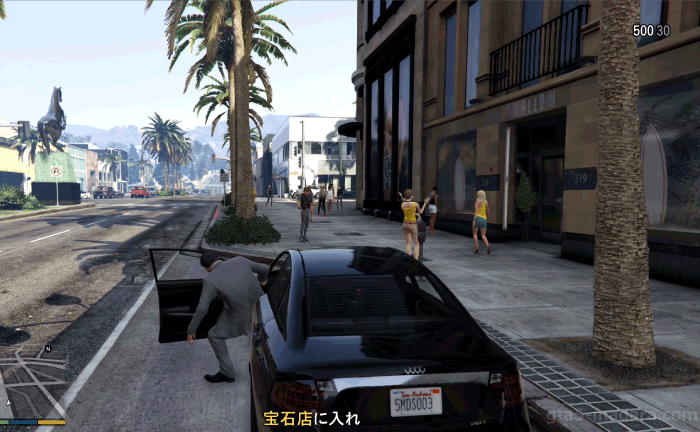 GTA5ストーリーミッション『宝石店の調査』駐車スペース