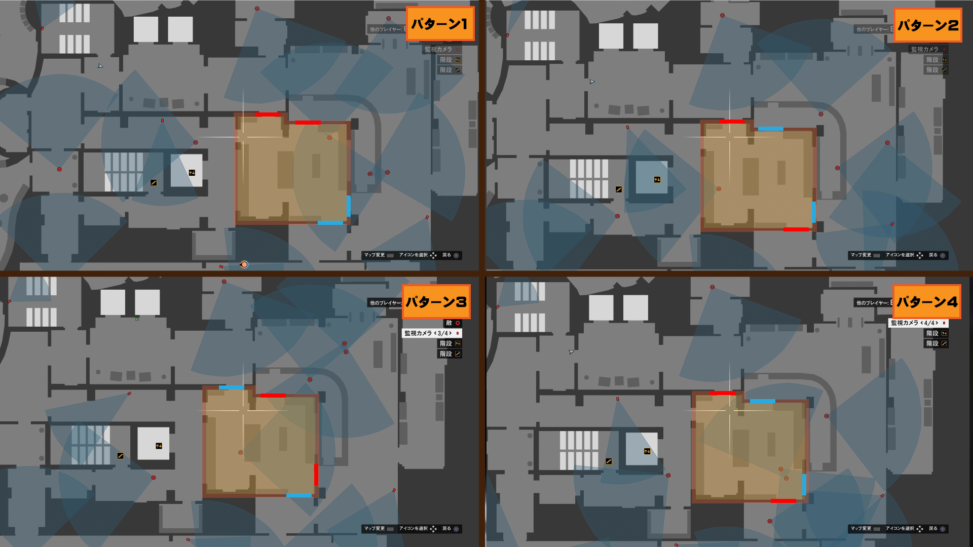 GTA5カジノ強盗侵入口（屋上テラス）敵の配置パターン
